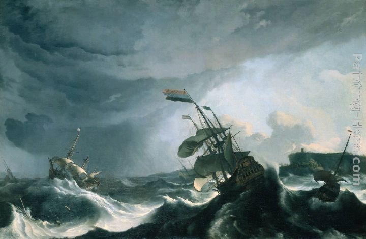Ships in Distress in a Heavy Storm painting - Ludolf Backhuysen Ships in Distress in a Heavy Storm art painting